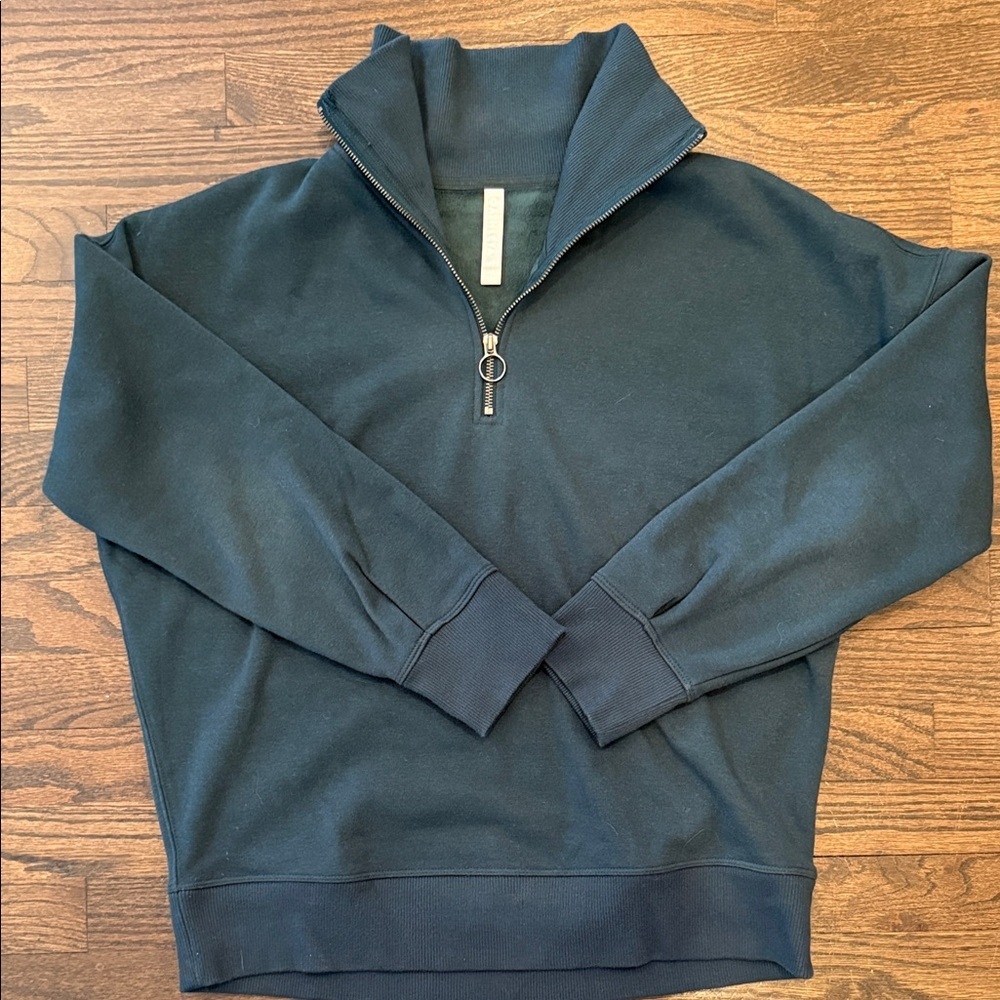 Athleta Women's Forest Green Quarter-Zip Sweatshirt Size MT